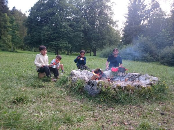 Dinner around the fire